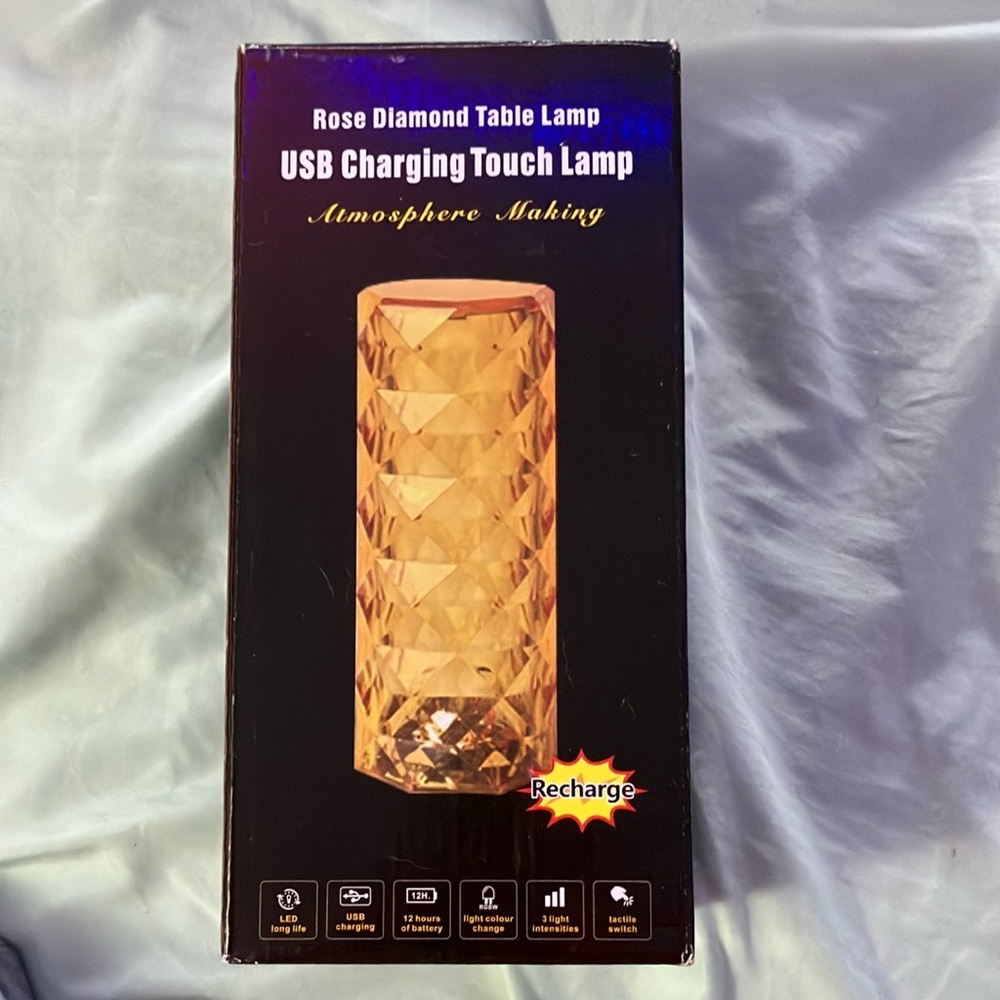 Rose Diamond USB Charging Touch Lamp - Gold